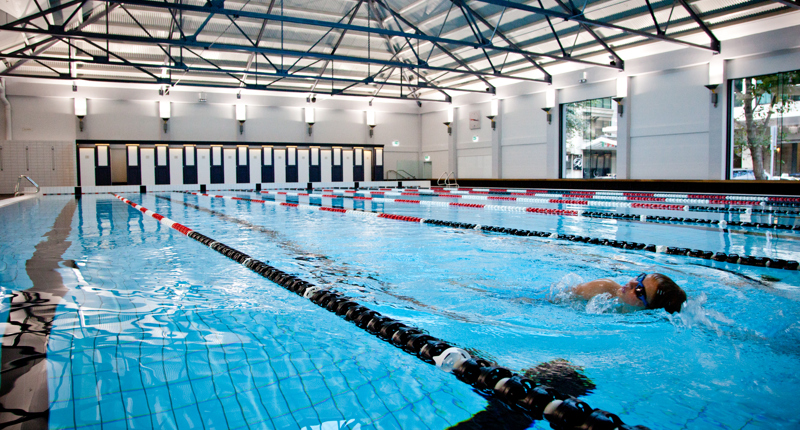 photo of Tepid Baths lane pool with a male swimming